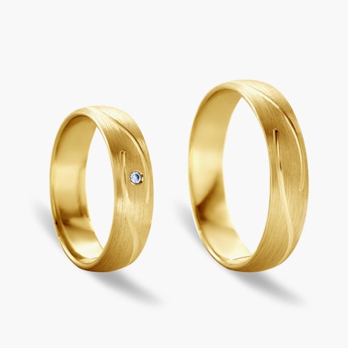 Obrączki ślubne: złote, okrągłe, 5 mm